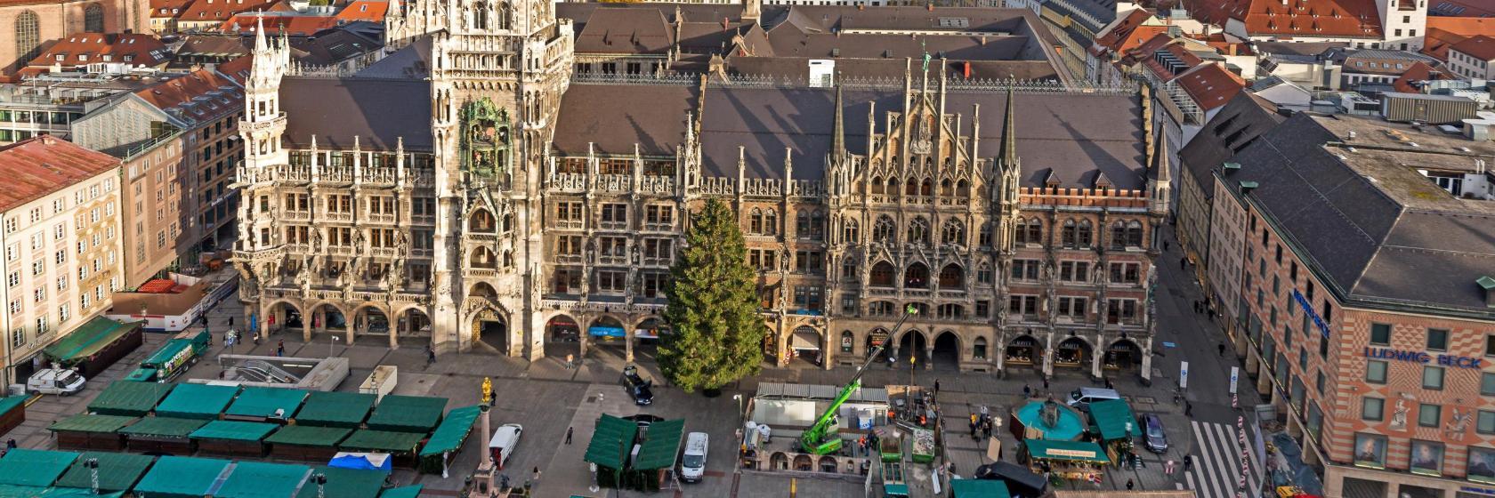 Marienplatz og rådhuset